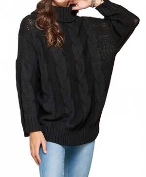 NEW SHOPIN LA oversized turtle neck pullover in black